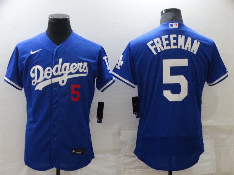 Men Los Angeles Dodgers #5 Freddie Freeman Blue Nike Elite 2022 MLB Jersey